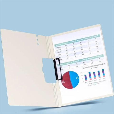 File Folder A4 All In One Multifunctional Clipboard And Storage Organizer For Office Paperwork Contracts And Documents Yellow Clip Keeper For Easy Filing Organizing And Travel, open with charts