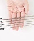 Stainless steel stiff spring wire set, 25 pcs, 40 cm length, diameters 0.8–3.0 mm.