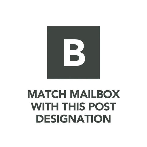 Match mailbox with post designation B sign