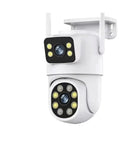 Badass Dual Lens 8Mp Ptz Wifi Security Camera With AI Human Detection And Auto Tracking features dual lenses and LED lights.