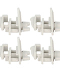 Rock Solid Abs Pontoon Boat Gate Latch Kit Heavy Duty Square Frame Latches for Left and Right Hinged Doors, set of four white latches.