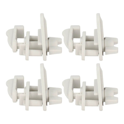 Rock Solid Abs Pontoon Boat Gate Latch Kit Heavy Duty Square Frame Latches for Left and Right Hinged Doors, set of four white latches.