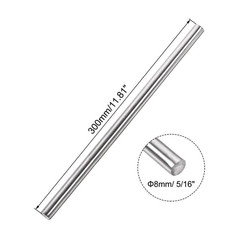 8mm By 300mm Solid Stainless Steel Round Rod 304 Stainless Steel Grade Bar Stock For DIY Crafts And Lathe Projects 10 Pieces