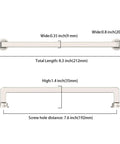 10 Pack 7.5 Inch Brushed Nickel Cabinet Pulls Made From Zinc Alloy For Kitchen Cabinets Durable Hardware Handles With Easy Install Slick Satin Finish To Upgrade Your Space. dimension chart
