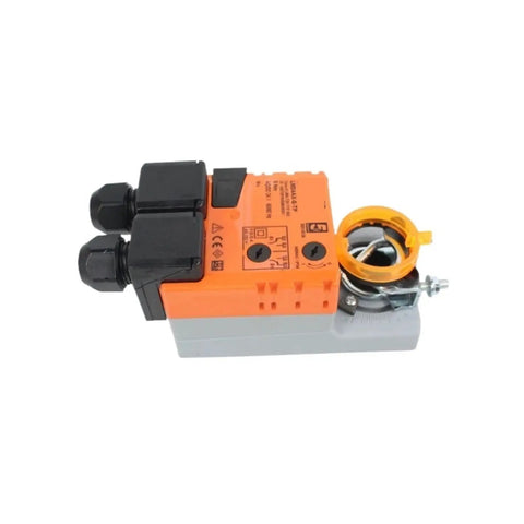 Beefy 5Nm Damper Actuator For HVAC Airflow Control, compact design with orange housing and wiring port for easy installation.
