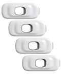 4 Pack Babyproof Cabinet Locks For Cabinets Drawers And Fridges Adjustable Length Easy Install White ABS Safety Locks set of four