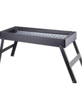 Portable Stainless Steel BBQ Grill For Camping And Picnics Lightweight Foldable Outdoor Grill With Durable Iron Construction shown unfolded