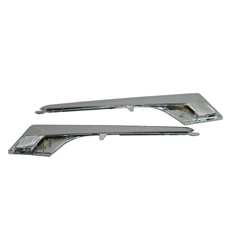 Slick Chrome Fog Light Trim Molding Pair Fits 2016-2021 Tesla Model X, chrome accents for front bumper upgrade.