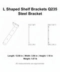 Heavy Duty L Shaped Bracket For Wall Mounted Cabinets And Floating Shelves In White Finish Steel Construction For Strong Support