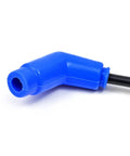 Close-up of a blue ignition coil cable from the All In One Plug And Play CDI Box Ignition Coil Regulator Rectifier Relay Kit For Honda FourTrax 300 TRX300 TRX300FW 1993 Replacement Part 30410 HC4 770 Includes Regulator Ignition Coil Spark Plug And Relay.