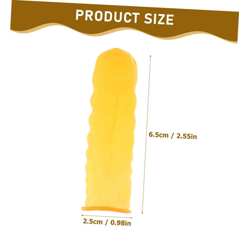 100 Pack Anti Static Latex Finger Covers For Joint Support And Blister Shield Heavy Duty Finger Guards, yellow finger sleeve size 6.5 x 2.5 cm.