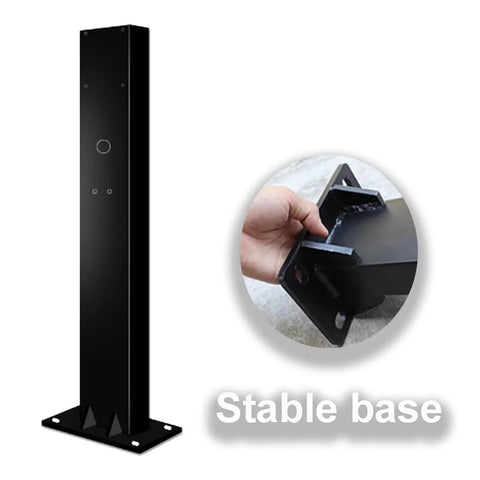 Badass EV Charger Cable Holder And Weatherproof Station Box For Outdoor Parking Spots Electric Vehicle Cord Protector Heavy Duty Carbon Steel Quick Install Rack For Your Rig Garage Setup White with stable base design.