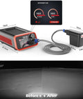Beast 1500W Car Body Dent Repair Tool Kit with Magnetic Induction Heater, control panel, and before-after dent repair results.