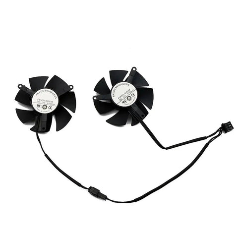 Reliable Replacement Graphics Card Fan Delivers Beast Mode Cooling And Super Smooth Swaps For Nvidia GTX 1650 1630, dual fans with black blades.