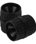 Two Pack Tubing Reamer For Water Pipes Deburring Tool Set in black, ideal for copper PVC piping burr removal, compact design shown.