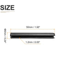 Six Millimeter By Fifty Millimeter Slotted Spring Pin Pack Of 20 Black 65Mn Steel Roll Dowel showing size dimensions