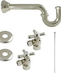 Trimscape Traditional Sink Trim Kit With P-Trap In Polished Nickel Built Tough From Solid Brass Includes Two Angle Stops, Wall Flanges, Supply Lines And P-Trap For A Reliable Bathroom Sink Upgrade