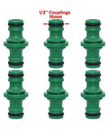 Six Pack 16mm Half Inch Garden Hose Repair Couplings And Quick Connect Water Connectors Double Port Joint Fittings For Leak Free Hoses And Sprinklers, plastic green connectors