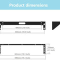 Product dimensions of the Straight Up Smooth Setup Makes Installing The Hella Sturdy 2U Foldable Wall Mount Patch Panel Bracket.