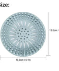 Slick Silicone Drain Strainers With Hair Catcher For Shower Bathroom Sink And Tub Tough Flexible Plughole Cover, 5.1in diameter.