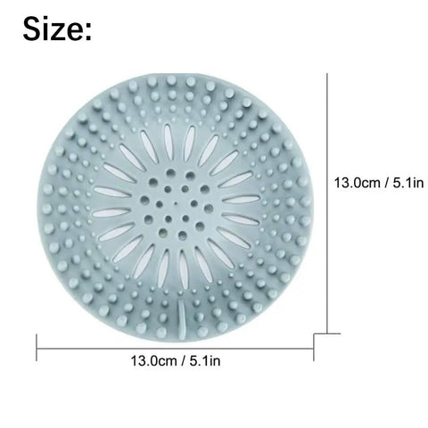 Slick Silicone Drain Strainers With Hair Catcher For Shower Bathroom Sink And Tub Tough Flexible Plughole Cover, 5.1in diameter.