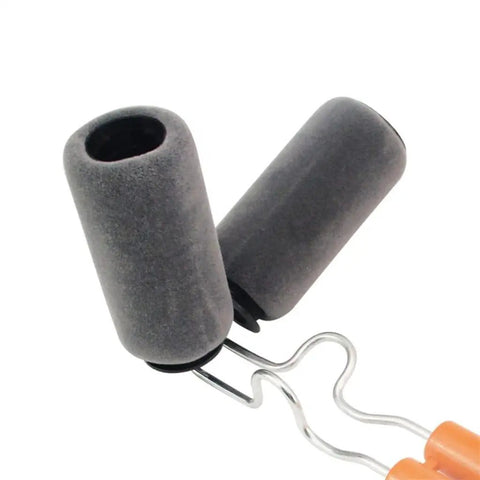 Telescopic Dual Roller Paint Brush Kit With Adjustable Rod For Fences Railing And Corners Fits Standard Handles, gray dual rollers.