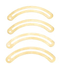 8Pcs Gold Curved Antique Lid Support Hinges for Cabinets, Boxes, Wardrobes, Doors, and Kitchen Cupboards laid out in a row