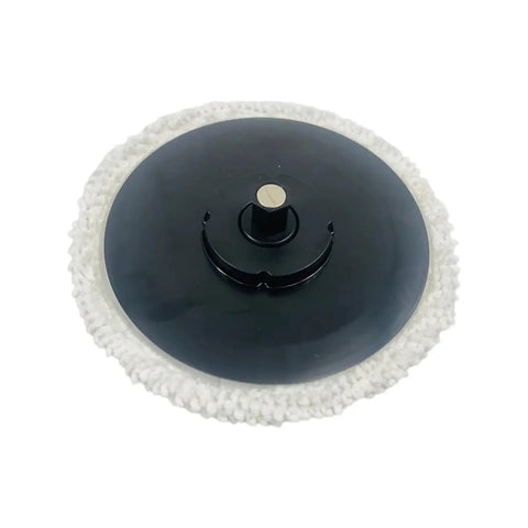 Mop Cloth Holder Pad Kit For Vacuum Cleaners, Quick Snap On Bracket, black circular attachment with white mop edging