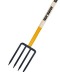 4 Tine Forged Spading Fork With 30 Inch Hardwood Handle And Poly D Grip For Maximum Leverage, Diamond Point Tines