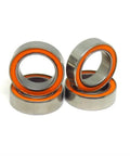 10 Piece Slick Hybrid Ceramic Ball Bearings SMR148C 8x14x4mm Abec 7 Shielded Rings, featuring orange seals and steel rings.