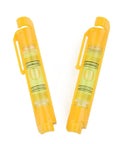Hanging for spirit Level 2-Pack with Molded Hook in bright yellow, compact design, featuring bubble levels for easy alignment.