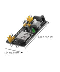 Portable 5V Breadboard Power Supply Module for MB102, 6.5 to 12V Input, Safe Up To 33V, Stabilized Output, Plug And Play Power Board for School Labs, Hobbyists, and Industrial Electronics Projects, 5.4 x 3.4 cm