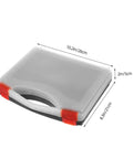 Hella Tough Plastic Parts Organizer Box With Sure Grip Handle and Chunky Dividers, 10.2in size, durable for holding hardware.