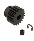 Beefy 20T 0.8 Mod Safe D5 Pinion Gear For RC Cars And Trucks, Heavy-Duty Steel Construction, gear side view, ARA311003