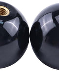 Two Pack M6 Threaded Ball Knobs Black 35mm Ball Top For Joystick Handles And Control Levers, visible thread opening