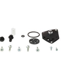 Components of Fuel Tap Repair Kit for Kawasaki KFX 700 V-Force 2004-2009, including screws, seals, and plate.