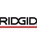 Ridgid brand logo with bold black lettering and a red underline.