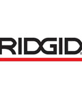RIDGID logo with black text and red underline on a white background.