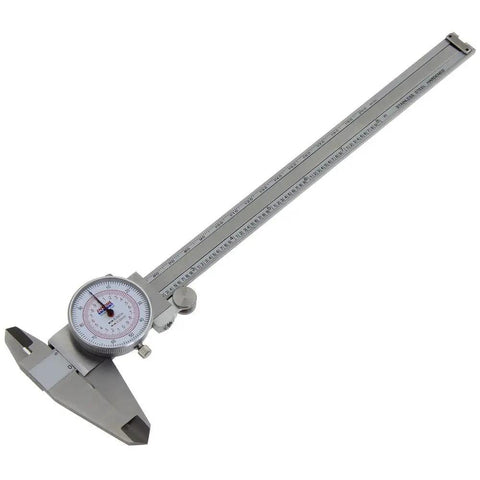 8 Inch Dial Caliper With Dual Readout Inches And Millimeters, Built Tough Stainless Steel, Shockproof, Zero Parallel Tolerance