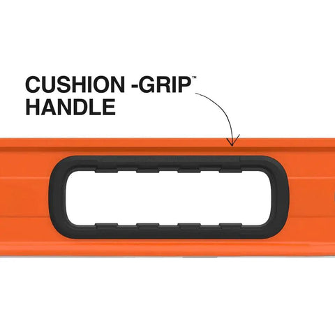 Heavy Duty 48 Inch Box Level With Three Precision Vials Dead On Readings Safety Orange Aluminum Body For Working Roughnecks And Weekend Warrior Builders Everywhere