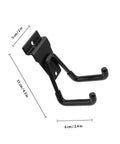 Tough As Nails Black Wall Hanger Hooks with heavy-duty brackets, measuring 11 cm x 6 cm, ideal for hanging coats and towels.