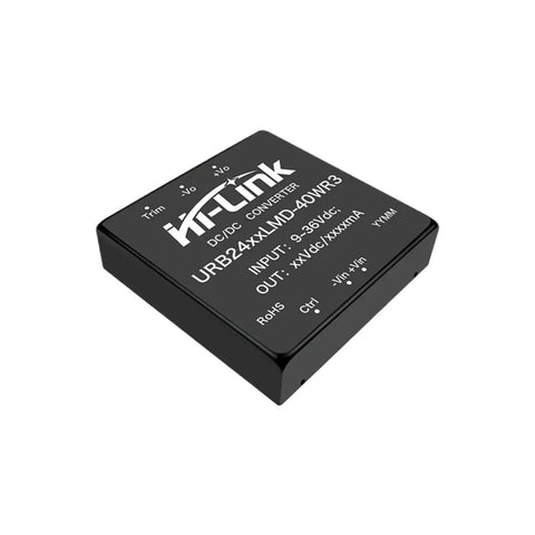 Heavy Duty 2Pack 40W Dc To Dc Isolated Converter Switching Power Supply Module 24V Step Down To 3V 5V 12V 15V 24V Output No Sweat Dip Package For Evc Charging, top view of black converter.