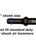 Three Piece Chisel And Hammer Bit Set For Pneumatic Tools With 0.498 Inch Shank Pro Grade shown not fitting .401 shank
