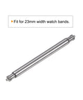 Stainless steel spring bar pin for 23mm watch bands, designed for easy strap swaps and quick link removal.