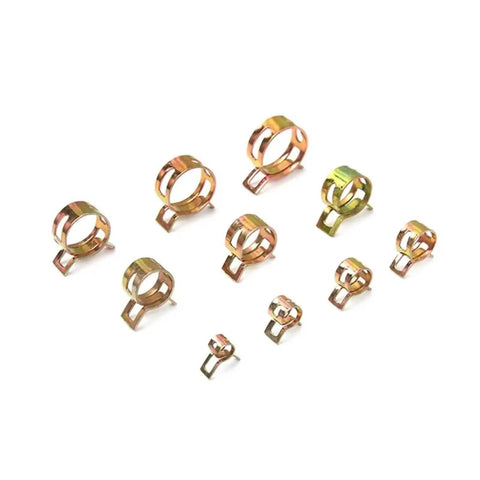 Heavy Duty 60 Pack Spring Clamp Assortment Kit For Fuel Lines And Vacuum Hose Silicone Clips Fasteners In 6 To 15 mm Sizes Perfect For Gears And Auto Repair Projects. assorted metal spring hose clamps, 6 to 15 mm