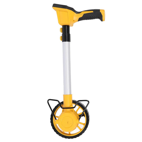 TOPINCN Digital Measuring Wheel, Backlit Display in yellow and black, featuring a long handle and durable wheel for accurate measurements.
