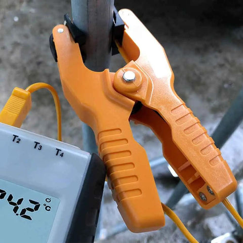 Heavy Duty Pipe Clamp K Type Thermocouple Probe For Temperature Range Minus 40 To 392 Fahrenheit (Minus 40 To 200 Celsius) Yellow