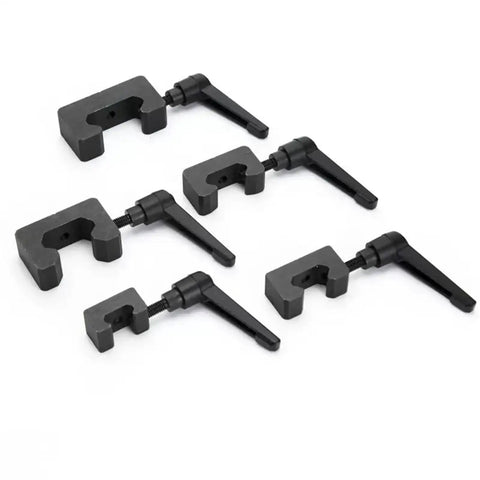 Black Linear Guide Rail Limit Block For CNC Machines HGR15 Through HGR45 Series Positioning Ring Slider Fixed Block Ball Screw Ready Pro Grade Heavy Duty CNC Accessory For DIY CNC Rigs Smooth Motion And Easy Install, black clamp set