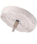Awesome 4 Inch Cotton Cloth Polishing Wheel For Grinding Buffing And Polishing Smooth Metal Jewelry Wood Projects Ultimate Surface Finish Tool, close-up angle.