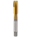 Pro Grade Spiral Point Tap For 1/2-13 UNC Right Hand Cutting in gold and silver, designed for clean metal threading.